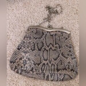 Vintage Snakeskin Leather Kisslock Clutch